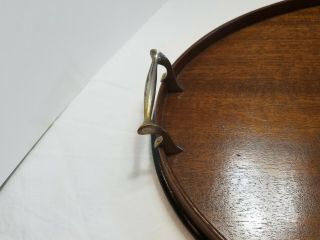 Antique WOOD Butler ' s OVAL SERVING TRAY 3