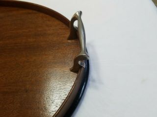 Antique WOOD Butler ' s OVAL SERVING TRAY 4