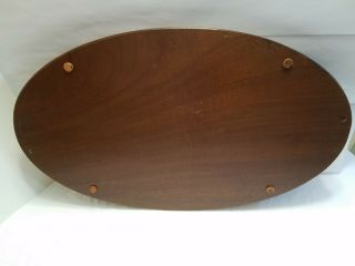 Antique WOOD Butler ' s OVAL SERVING TRAY 6