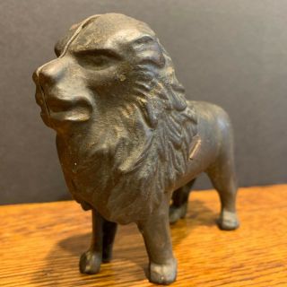 Antique Cast Iron Lion Still Bank