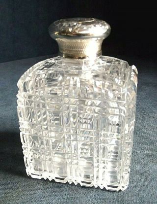 Good Large Solid Silver Topped Lotion / Scent Bottle London 1859