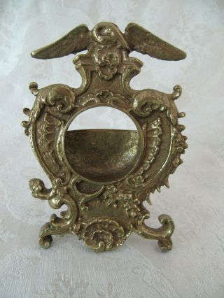 Vintage Brass Pocket Watch Holder Stand Military Railroad Display