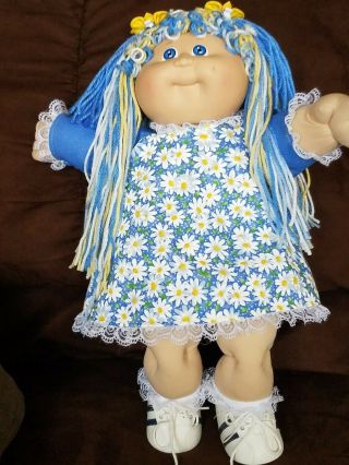 Vintage Cabbage Patch Doll Blue Eyes Long Hair Reroot