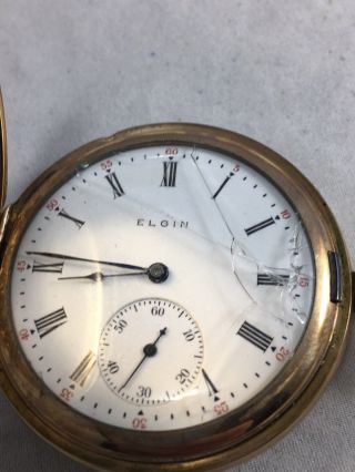 Antique Elgin Pocket Watch 7 Jewel Hunter Case Running