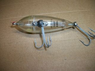 Vintage Heddon Baby Zara Spook in Clear color.  Good cond.  fishing lure 3
