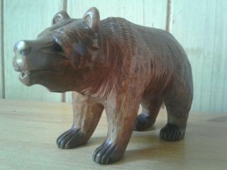 Antique/vintage Black Forest Hand Carved Wooden Bear