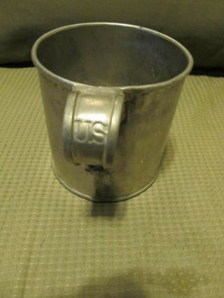 Vintage Rustic Tin Metal U.  S.  Army Navy Military Coffee Beer Grog Mug Cup