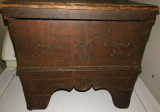 Antique Foot Stool Storage Bench Box Table Arts & Crafts Eastlake Lift Top