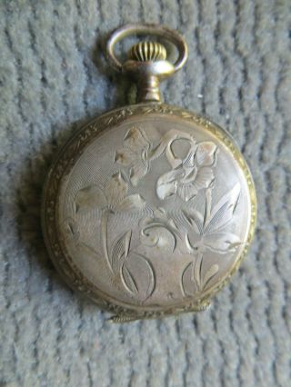 VINTAGE LADY ANN WOMEN ' S POCKET WATCH RUNS WELL - MISSING CRYSTAL & SECOND HAND 2
