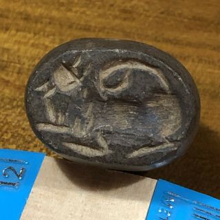 Ancient Roman Empire Intaglio Bead Pendant Carved Stone Artifact Zoomorphic Seal