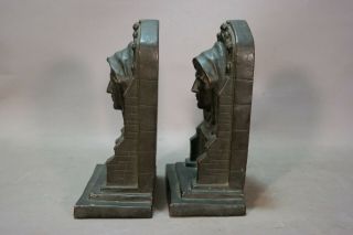 1920s Antique BRONZED Copper CLAD Figural MONK STATUE Old CATHEDRAL Bust BOOKEND 7