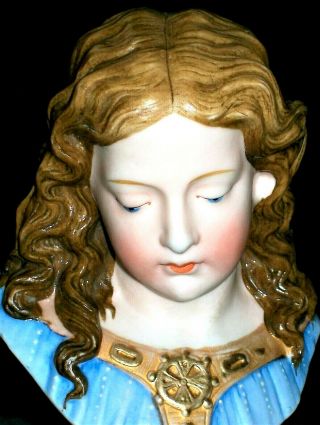 Antique French Paris Sevres Qty Girl Beauty Bisque Porcelain Doll Bust Figurine