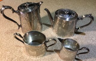 William Marples Sheffield Silver Plate Tea Service - Tea Pot,  Coffee,  Milk Sugar