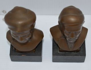 SET OF 2 Vintage Chinese Bronze Statue Figure Head Bust 4 
