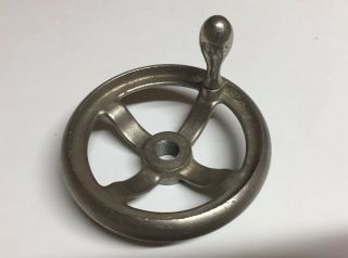Vintage 4” Hand Wheel Crank Threaded Shaft Hole Table Saw Jointer Lathe