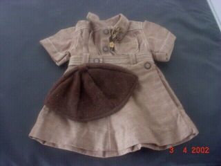 Vintage Terri Lee Doll Brownie Girl Scout Dress & Hat With Belt Tagged 1950s