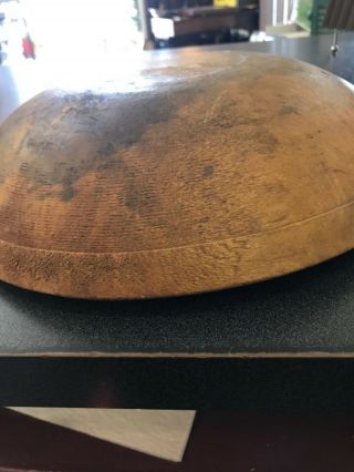 SPECTACULAR Antique Vintage Primitive Turned Wooden Rimmed Dough Bowl 3