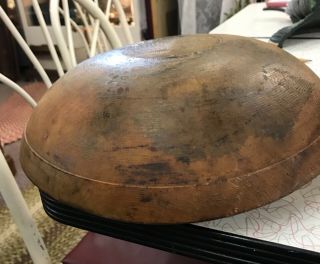 SPECTACULAR Antique Vintage Primitive Turned Wooden Rimmed Dough Bowl 7