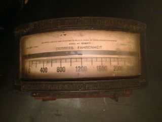 Antique Vtg Brown Electric Pyrometer Instrument No 44894 Degrees Fahrenheit