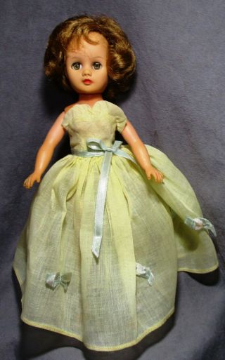 Vintage Miss Nancy Ann Doll - 10.  5 " Vinyl - Cute Blonde In Yellow Gown