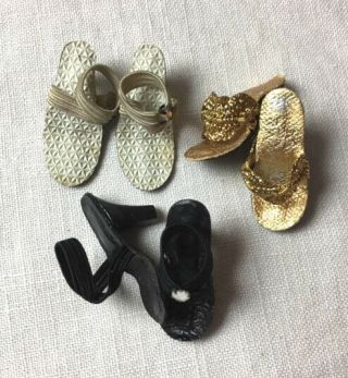 3 Vintage Pairs Of Vogue Jill/jan Doll Shoes