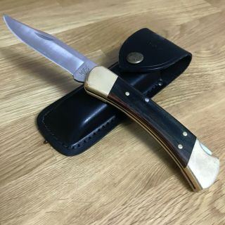 Buck 110 Folder Knife (2019) With Leather Sheath.
