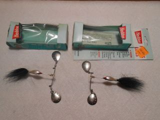 2 Vintage - Heddon - " Twin Pal " Spinner Baits Fishing Lures W/box,  Papers - Nos