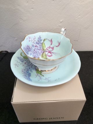Antique Paragon Lilac Cup And Saucer Appointment To Hm Queen Mary Signed
