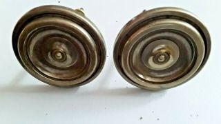2 Vintage Circular Round Brass Curtain Hold - Backs Tie - Backs Hooks 3 1/2 " Wide