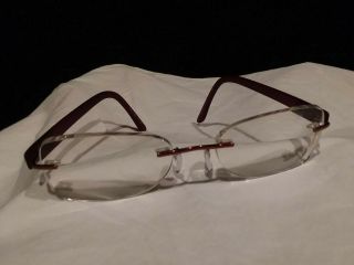 Silhouette Eyeglasses Frames 7608 40 6054 Burgundy Rimless Austria PERFECTw/CASE 4