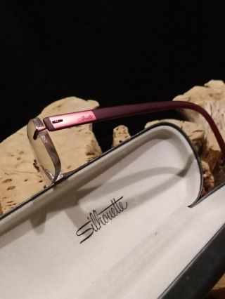 Silhouette Eyeglasses Frames 7608 40 6054 Burgundy Rimless Austria PERFECTw/CASE 5