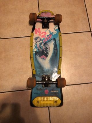 Vintage Nash Skateboard N - 2 Deep 1989 Complete Vtg Skateboard Shark Attack