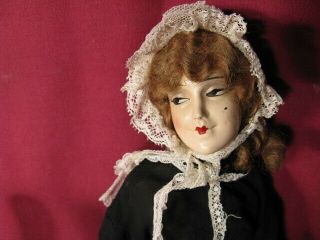 Vintage 17 " Painted Metal Headed Doll