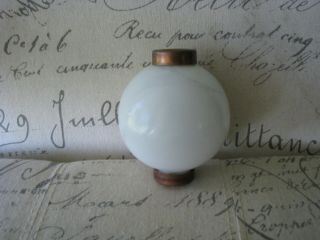 3.  5 Inch Dia.  White Milk Glass Small Old Lightning Rod Ball