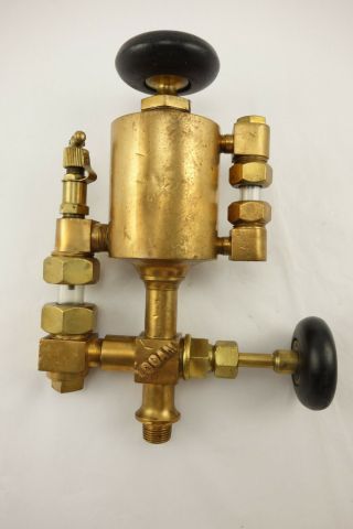 Antique 1/2 Pint Brass Logan Hit Miss Gas Engine Motor Cylinder Oiler