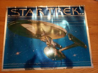 Rare Vintage Star Trek The Motion Picture Foil Poster 1979 Uss Enterprise