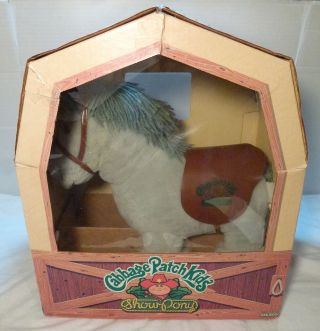 Vintage 1984 Cabbage Patch Kids Show Pony With Box Papers Saddle Ribbon