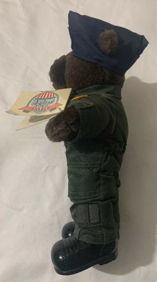 Vintage Bear Force of America US Air Force Teddy Bear Plush Toys 10’’ Green USAF 5