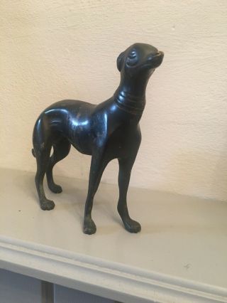 Vintage Art Deco Bronze ? Brass ? Greyhound Figurine.