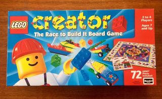 Vintage Lego Creator " The Race To Build It " Board Game,  Rose Art,  100 Compete