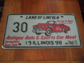 Illinois 1998 " Antique Auto Car Meet " License Plate