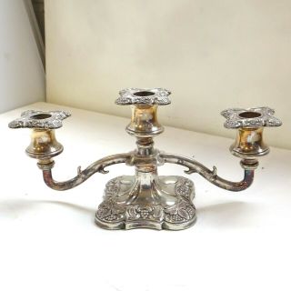29cm Vintage Dinner Candle Holder Silver Plated Metalware Collectable Mantel 2c
