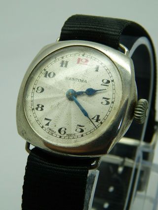 Vintage Antique Swiss Made Bentima Trench Watch Stainless Steel