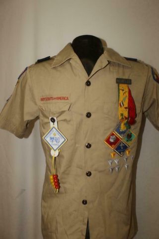 Bsa Boy Scouts Of America Youth Large Uniform Shirt Grand Canyon Az Patches Pins