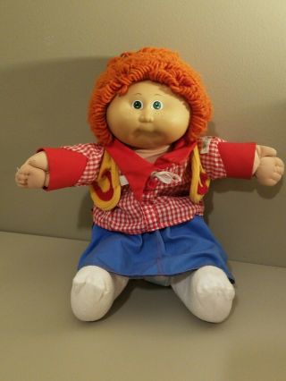 Cabbage Patch Doll,  Red Head,  Cowgirl Suit On.  Vintage 1978 1982