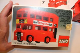 Vintage 1974 Lego Set 760 LONDON BUS 95 Complete Instruction bonus car 6
