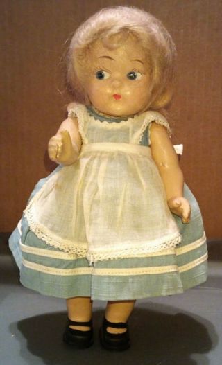 Vtg Antique 1940s Composition Vogue Doll Alice In Wonderland Toddles