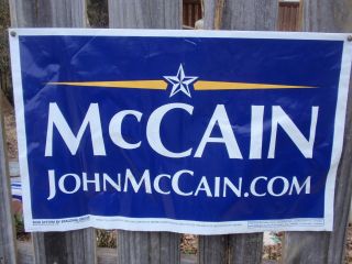 Senator John Mccain Presidential Yard Sign - From 08 Campaign - An American Hero