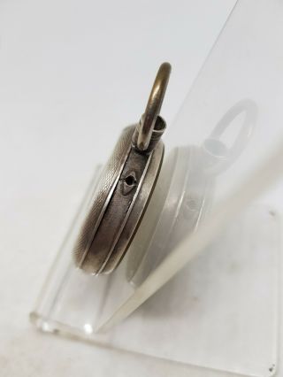 Antique solid silver hebdomas 8 days pocket watch case c1900 2