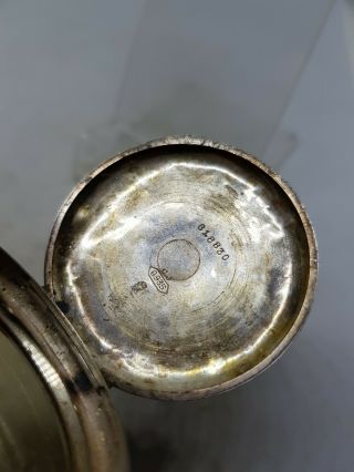 Antique solid silver hebdomas 8 days pocket watch case c1900 5